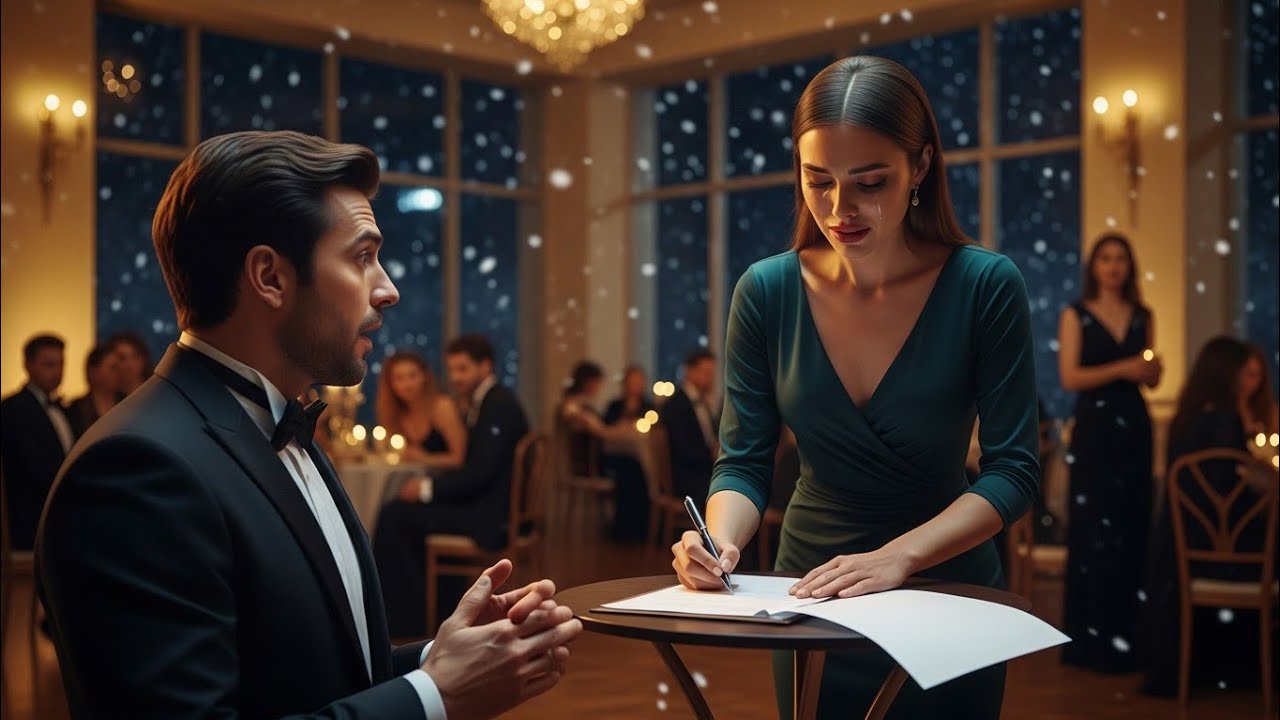 She Signed the Divorce Papers in Tears at the Christmas Party But He Never Knew She Was Billionaire