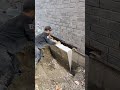 concrete almost falling on leg
