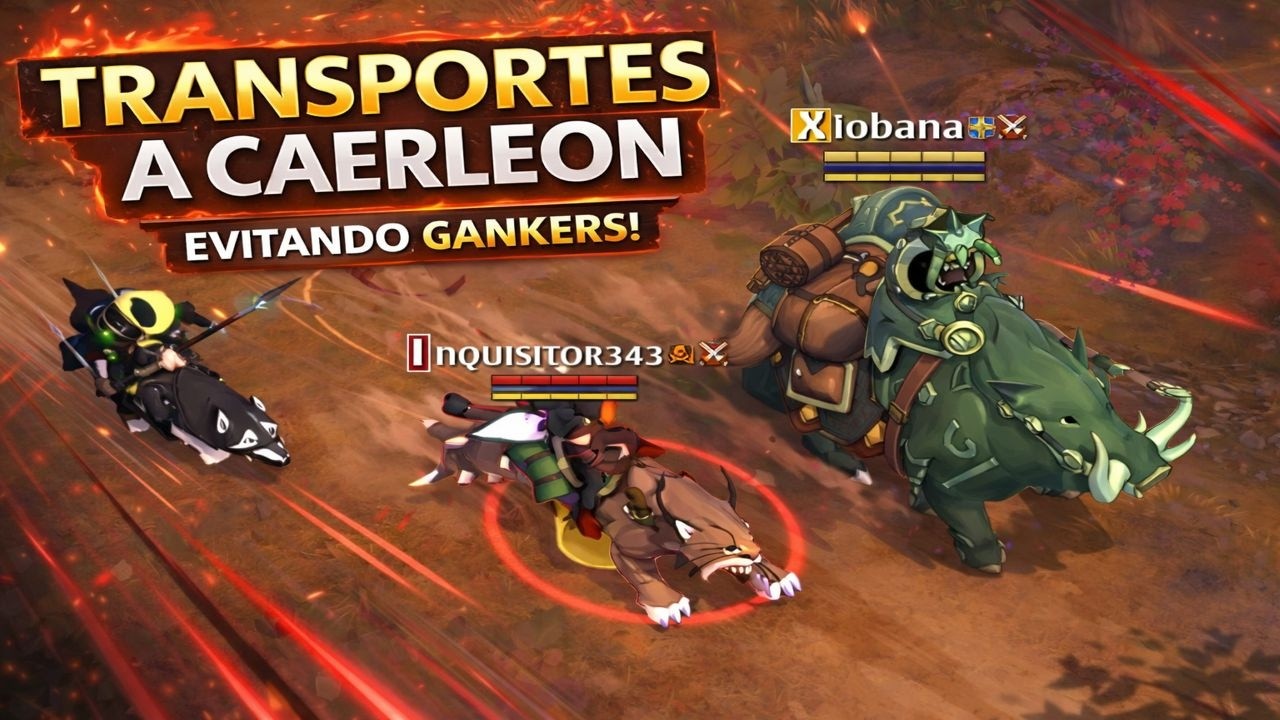 TRANSPORTES A CAERLEON 🐗🔥 | ESCAPANDO DE GANKERS EN ZONAS ROJAS