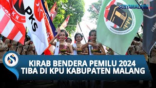 Kirab Bendera Pemilu 2024 Tiba Di KPU Kabupaten Malang