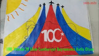 29 Ekim Cumhuriyet Bayramı Resim Çizimi #cumhuriyet
