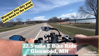 Very warm day for E Biking ( By Minnesota standards) 22.5 miles