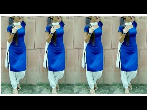 Colour Combination with white Salwar || College wear Suit Designs For ...