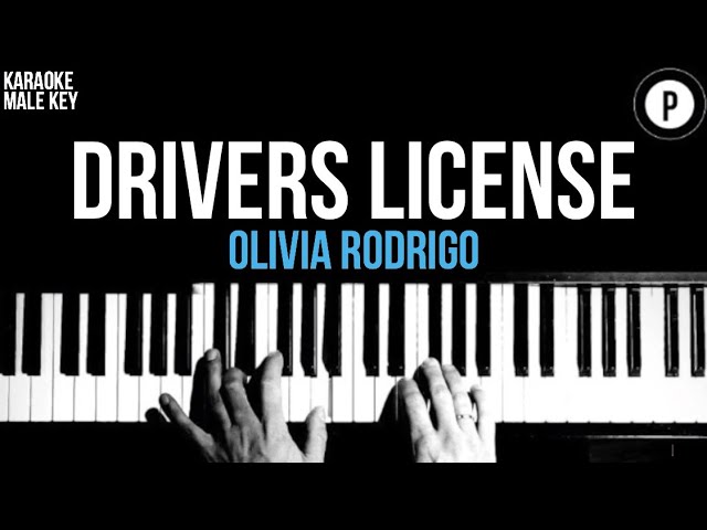 Olivia Rodrigo - Drivers License Karaoke SLOWER Acoustic Piano Instrumental MALE KEY