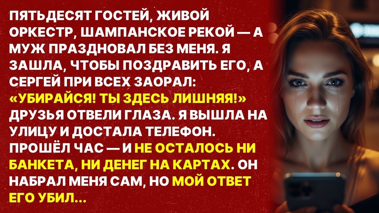 «УБИРАЙСЯ! ТЫ ЗДЕСЬ ЛИШНЯЯ!»— орал муж при 50 гостях. Через час он звонил сам, но мой ответ его убил