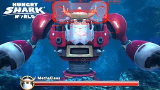 NEW BOSS MECHACLAUS GAMEPLAY and MECHACLAUS BATTLE | Hungry Shark World screenshot 2