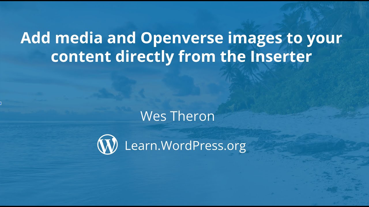 ⁣Add media and Openverse images to your content directly from the Inserter