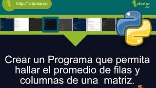 arrays -- python(promedio filas columnas de una matriz)