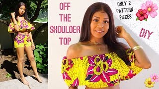 Off the Shoulder Ruffle Top || DIY CROP TOP