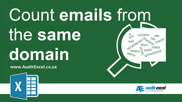 Count email addresses from the same domain in Excel