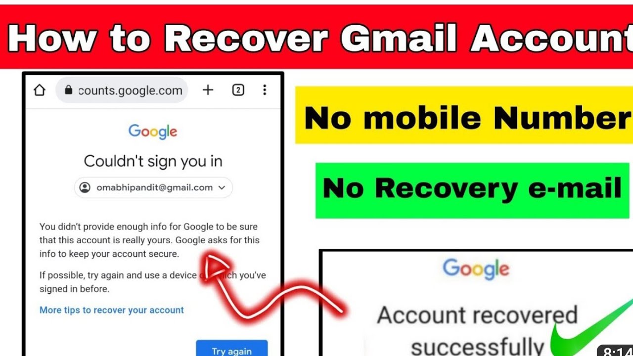 How to recover your gmail account 😭 - YouTube