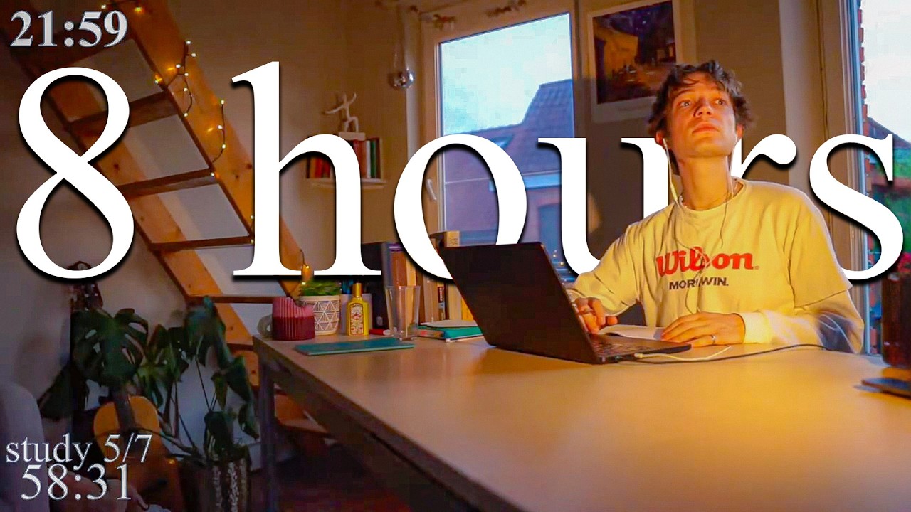 LIVE-Special from Belgium | 8-HOUR study with me in Gent 📚⛈️ rain sounds & pomodoro timer 60 & 10