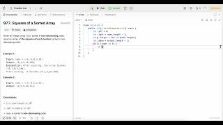 (BlackRock) LeetCode 977: Squares of a Sorted Array (Java)