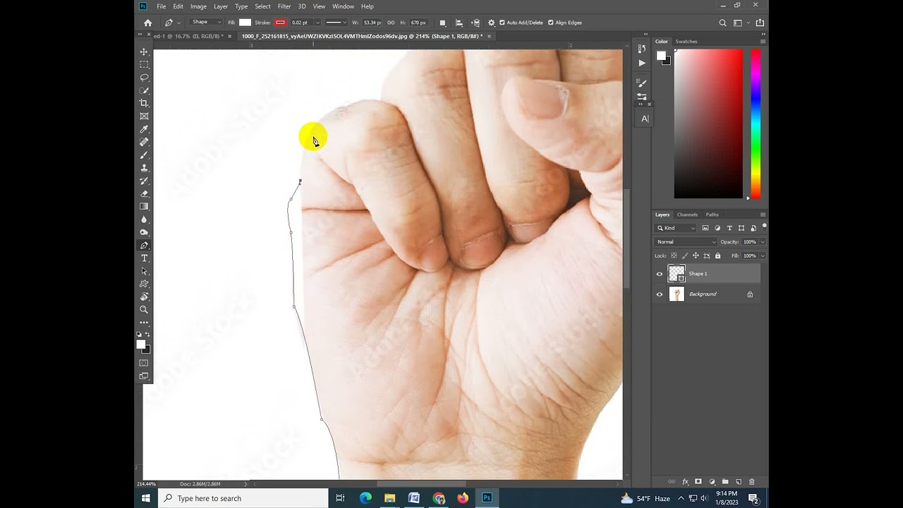 How to use Pen tool with Alt key.