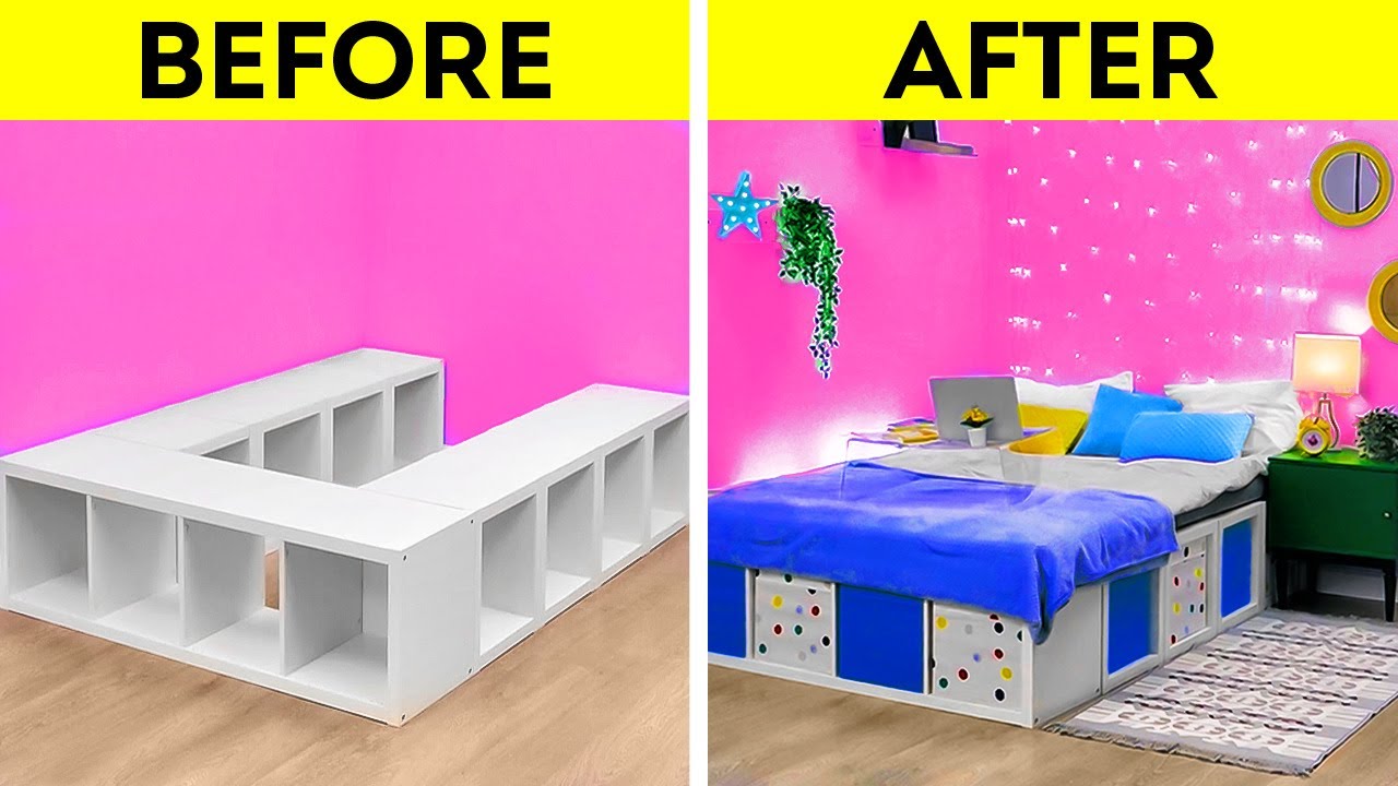 LowBudget Room Makeover Cool Home Decorating Hacks YouTube