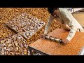 Peanut chikki making skills  live moongfali recipe amazing street food jaggery bar food processing