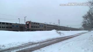 Metra Trains and Track Equipment in Crystal Lake