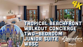 Tropical Beachfront Walkout Concierge Two-Bedroom Junior Suite - 4K Tour - WBSC - Beaches Negril