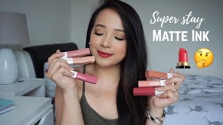 MAYBELLINE SUPERSTAY MATTE INK LIQUID LIPSTICK | SWATCHES + REVIEW