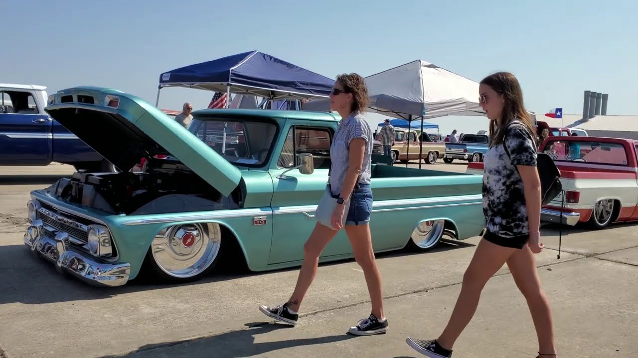 C10's in the airport! @ the 2020 C10 Fly-In truck show. C10's, K5 blazers, Chevy Apache and more.4k
