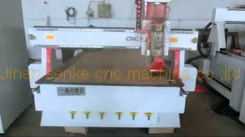 Jinan senke cnc ATC in linear machine for wooden door work video