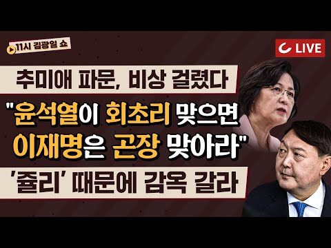 [11시 김광일 쇼 LIVE] 윤석열 맞으면서 컸다는데 추미애가 회초리를? | 한국 코로나 사망률 세계 평균 넘었는데 사망보상은 단 1건 | 50조냐 100조냐 쩐의 전쟁 시작됐다