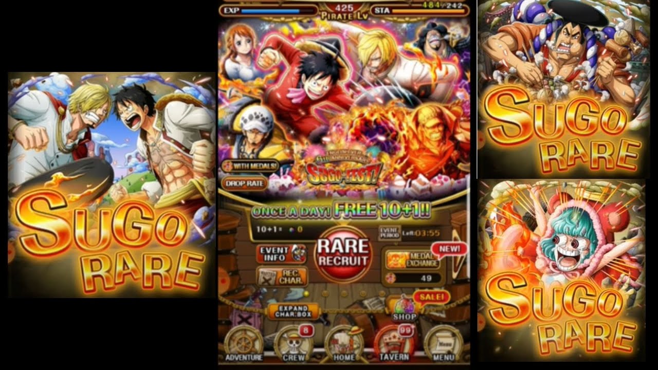 Luffy and sanji 6th anniversary pulls! (One piece treasure cruise)