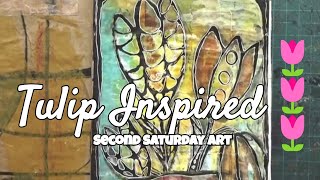 Art Journal Page - Tulips - #secondsaturdayart