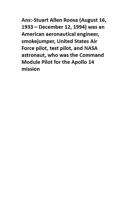 Download lagu What is Stuart Roosa?