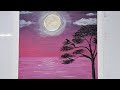 Mesmerizing Moonlight Painting 🌙✨ | Relaxing Acrylic Art @ HAGS art of nature