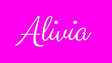 Learn how to Sign the Name Alivia Stylishly in Cursive Writing