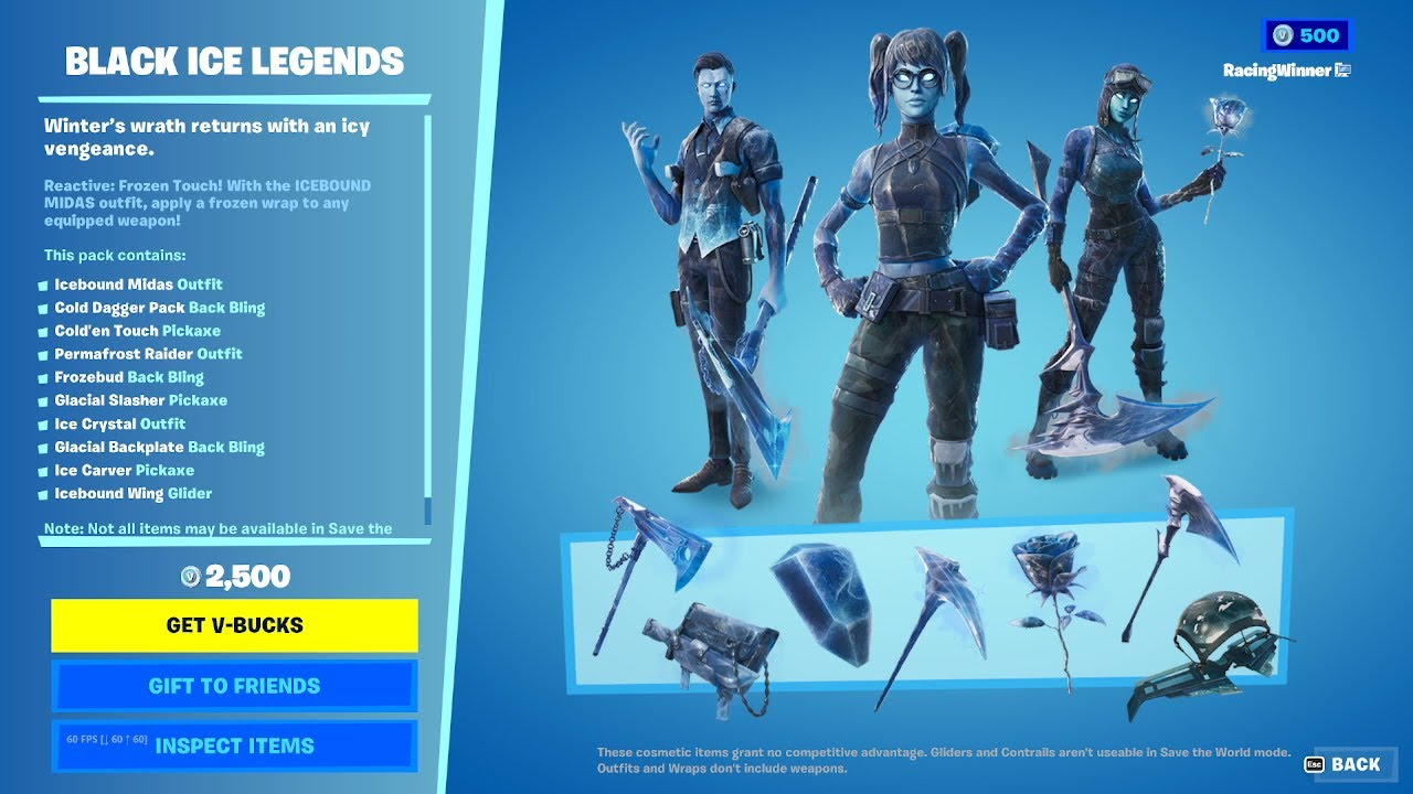 The BLACK ICE LEGENDS Pack Is BACK Out ! | Dec 15th Fortnite Item Shop Review