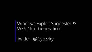 Windows Exploit Suggester & WES Next Generation