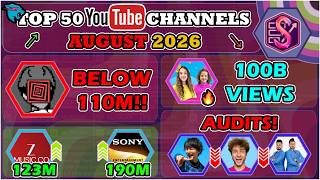 BIG SUB LOSES & PewDiePie UNDER 110M SUBSCRIBERS?! | Top 50 August, 2026