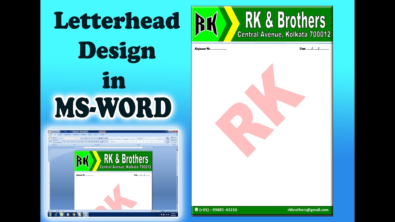 How to Create Letterhead in MS Word Microsoft Word MS Word me Letterhead kaise banaye YouTube
