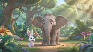 🐘 The Elephant Who Helped a Little Rabbit 🐰❤️ | Cute Animated Moral Story for Kids #shorts
