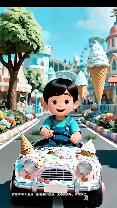 Car Made From Ice Cream #short #animation #cartoon
