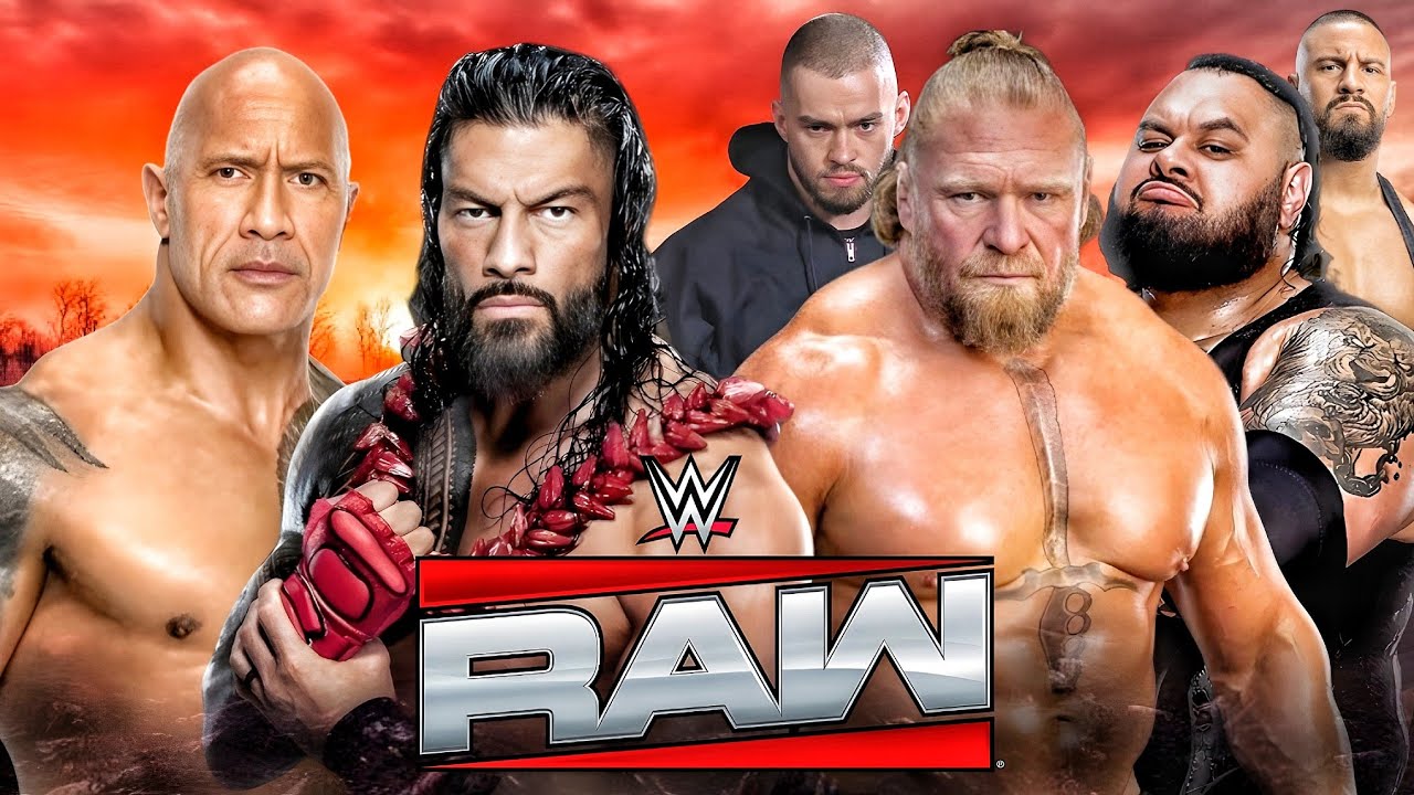 Роман Рейнс и Рок против Брока Леснара, Брона Брейка и Вижена. WWE RAW NETFLIX 2025 - Командный м...