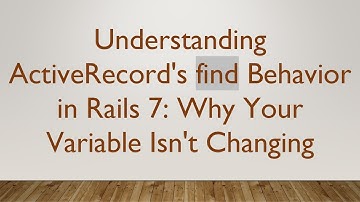 Understanding ActiveRecord