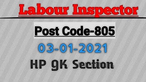 Hpsssb Labour Inspector||Post code-805|| HP GK section fully solved 🔥🔥🔥