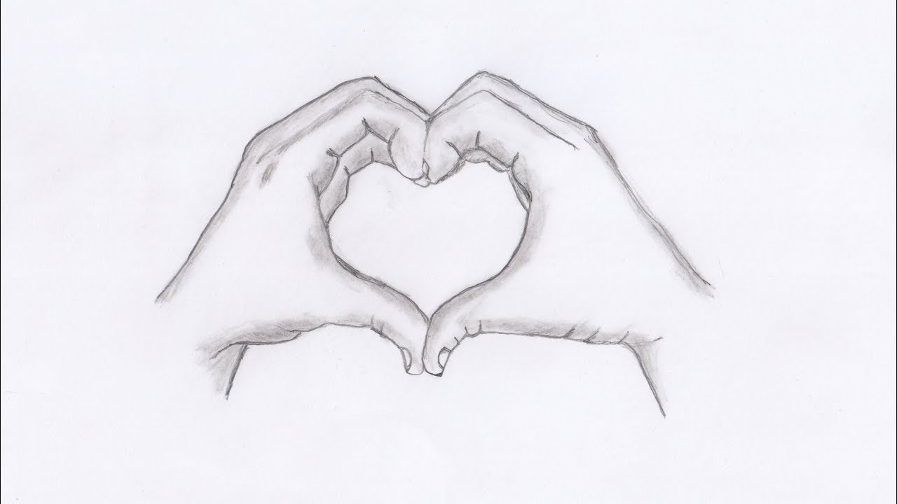 Heart shape drawing_very easy sketching of heart. - YouTube