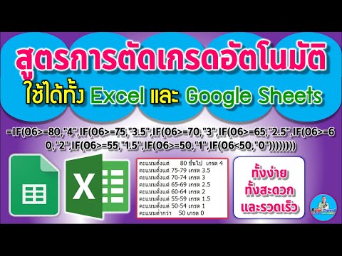 สูตรการตัดเกรดอัตโนมัติ (ตัดเกรดนักเรียน) Excel, Google sheet ง่าย สะดวก รวดเร็วจริงๆ ครับ