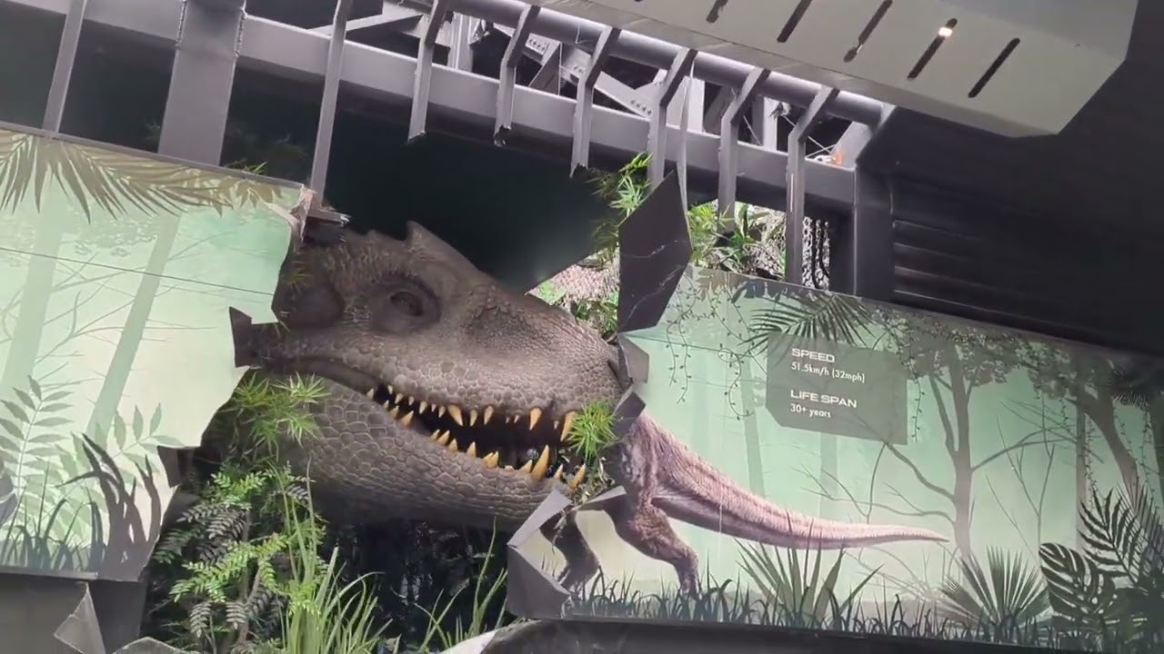 Jurassic World The Ride Featuring Mosasaurus Splash at Universal Studios Hollywood.