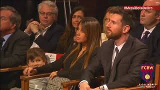 El hijo de Liones Messi se divierte con Luis Suárez en la gala de la Bota de Oro - 2017