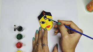 How To Make Duruga Face With Paper Making Paper Craft Ideas Navaratri Festival Decorat Idol