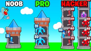 NOOB vs PRO vs HACKER vs God | In Hero Tower War | With Oggy And Jack | Rock Indian Gamer |