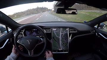 Tesla Model S HW2 FW 8.1 17.17.4 Performs well on local road with good lane markers