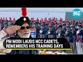 Was once an active cadet pm modi recounts his ncc days dons turban with red hackle