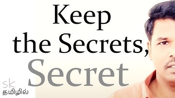 Keep the Secrets, Secret. Interviews straws Secrets? (Tamil) Search Analyst Sasikumar.