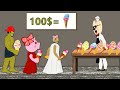 Granny vs Ice Cream Shop - Drawing Cartoons 2